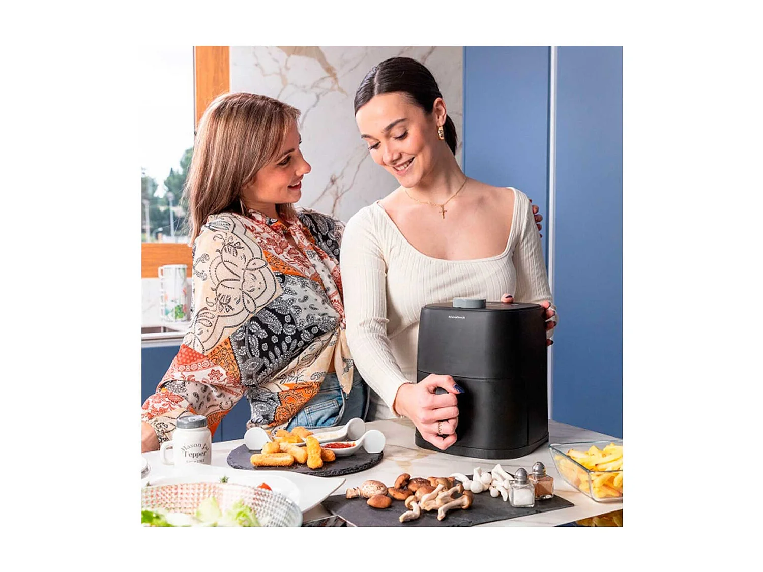 Freidora sin aceite Fryinn Lite 2000 InnovaGoods 1200W 2L negro 25x25,5x21,5 cm