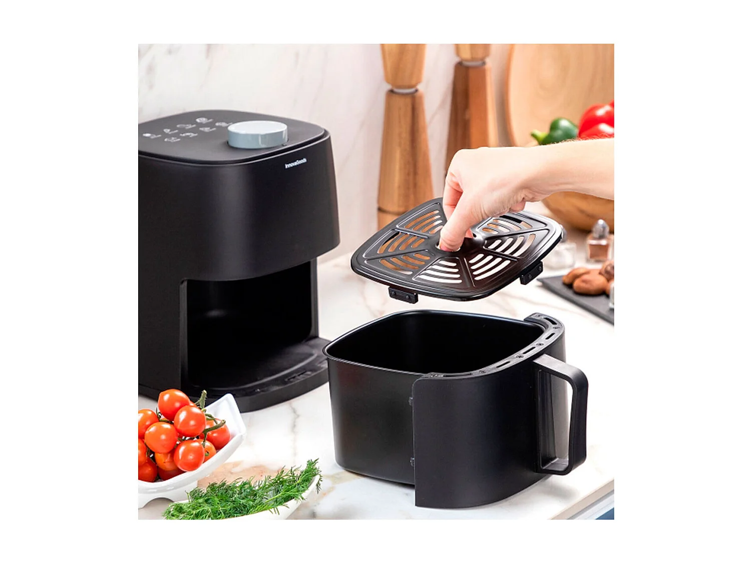 Freidora sin aceite Fryinn Lite 2000 InnovaGoods 1200W 2L negro 25x25,5x21,5 cm