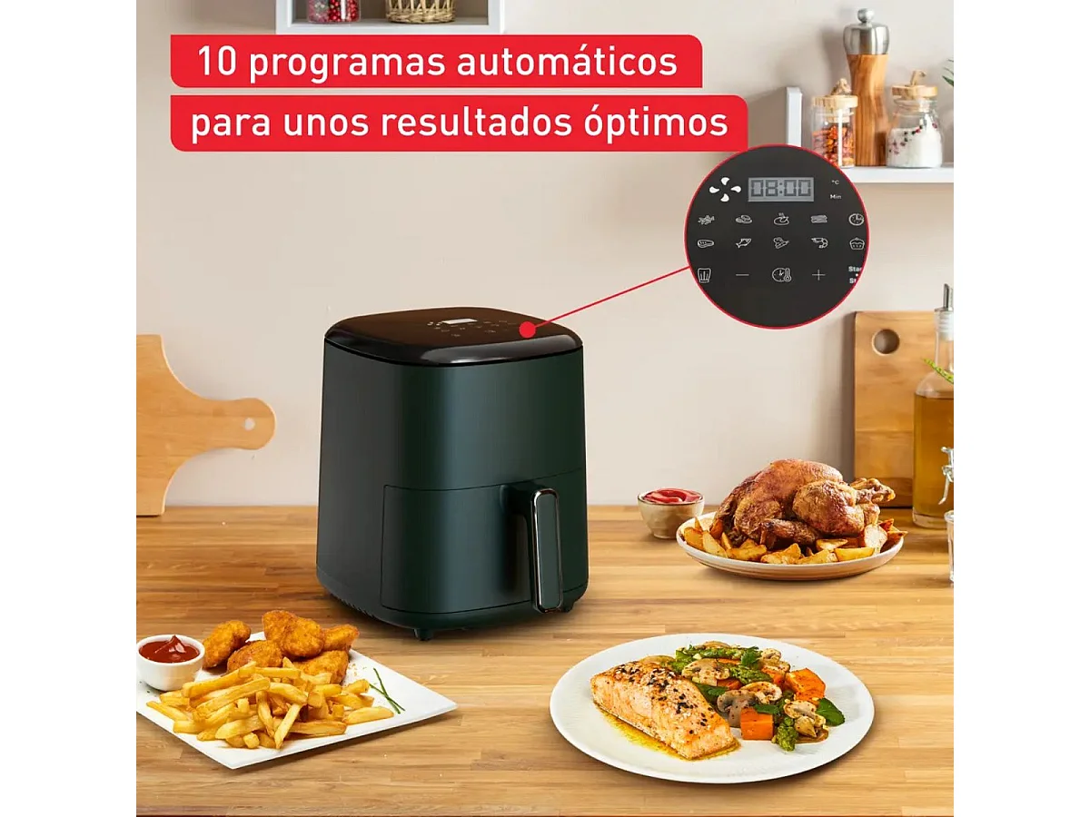 Freidora de aire Tefal EY245310 5L 10 programas verde