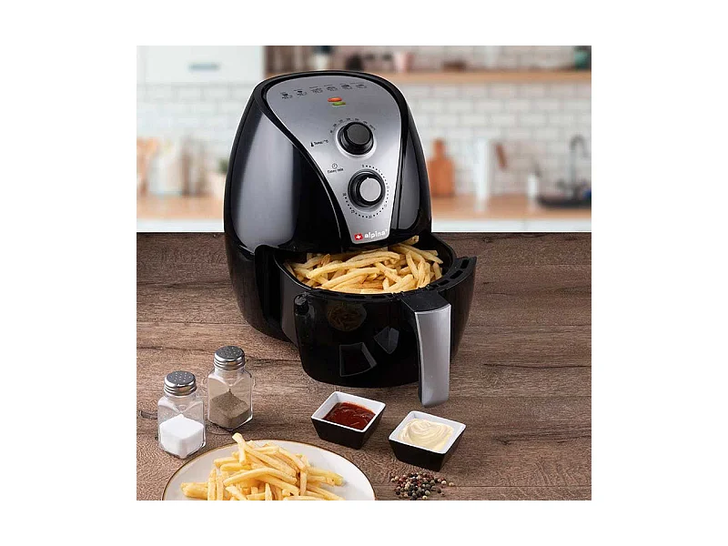 Freidora de aire Alpina 3,2L 1500W temporizador inox/negro