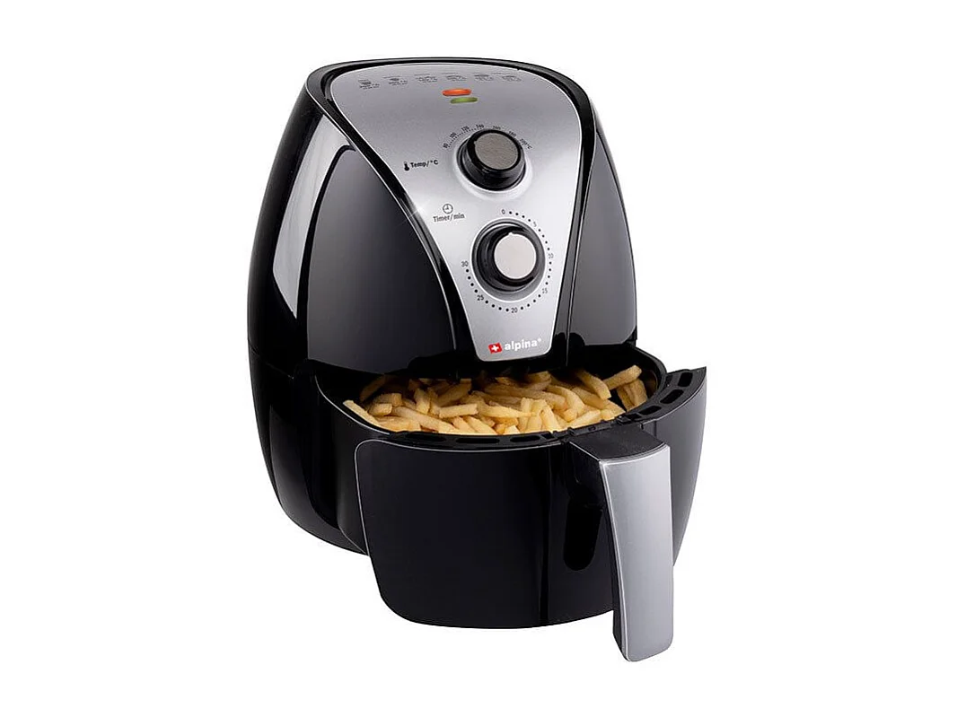 Freidora de aire Alpina 3,2L 1500W temporizador inox/negro