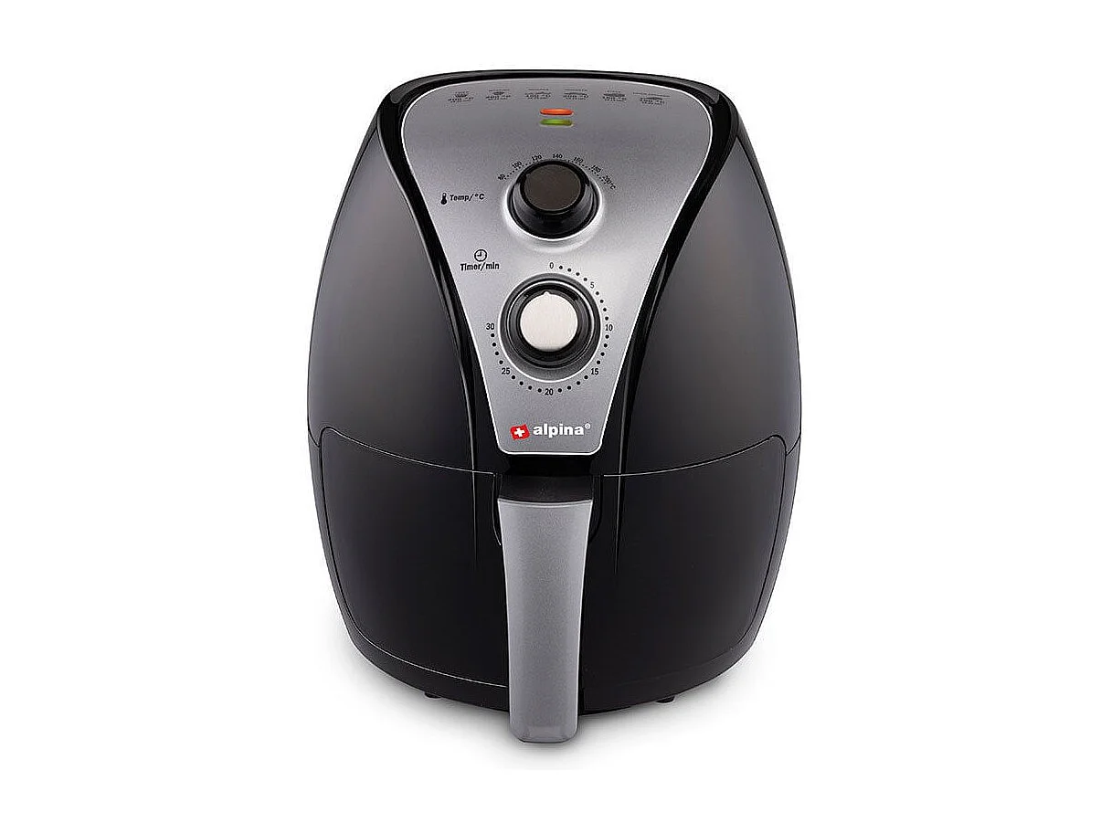 Freidora de aire Alpina 3,2L 1500W temporizador inox/negro