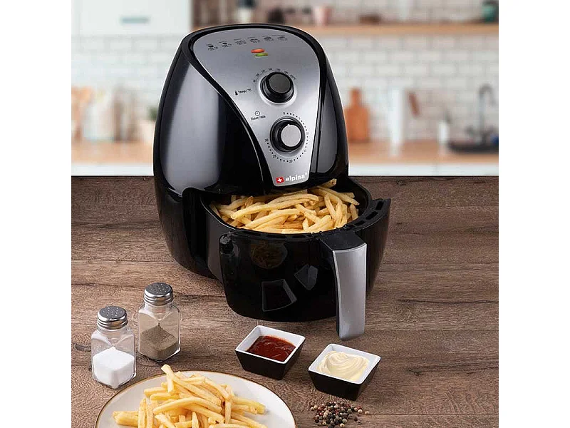 Freidora de aire Alpina 3,2L 1500W temporizador inox/negro