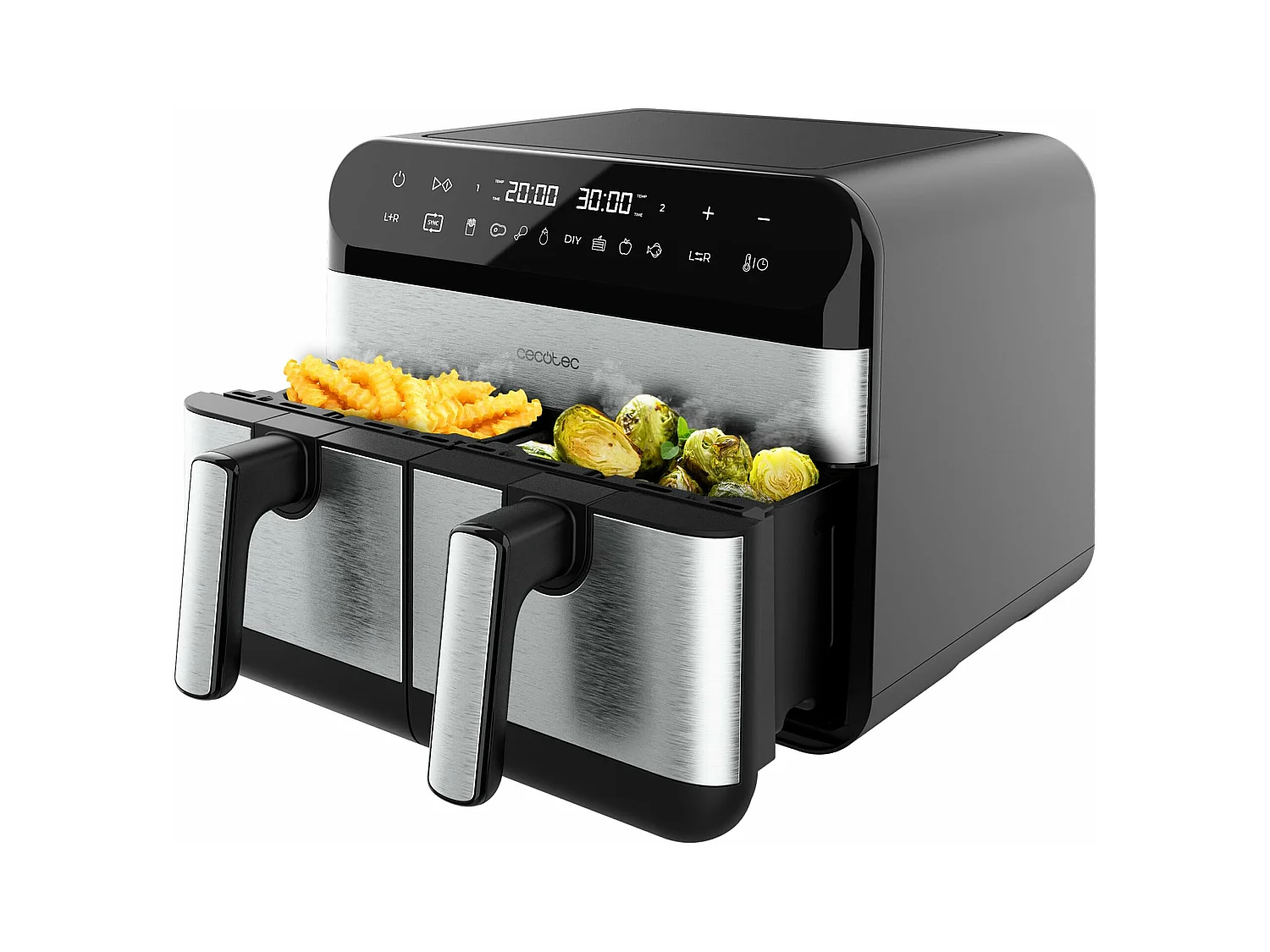 Freidora de aire Cecotec Cecofry Advance 9000 inox 9L 2800W 8 programas negro