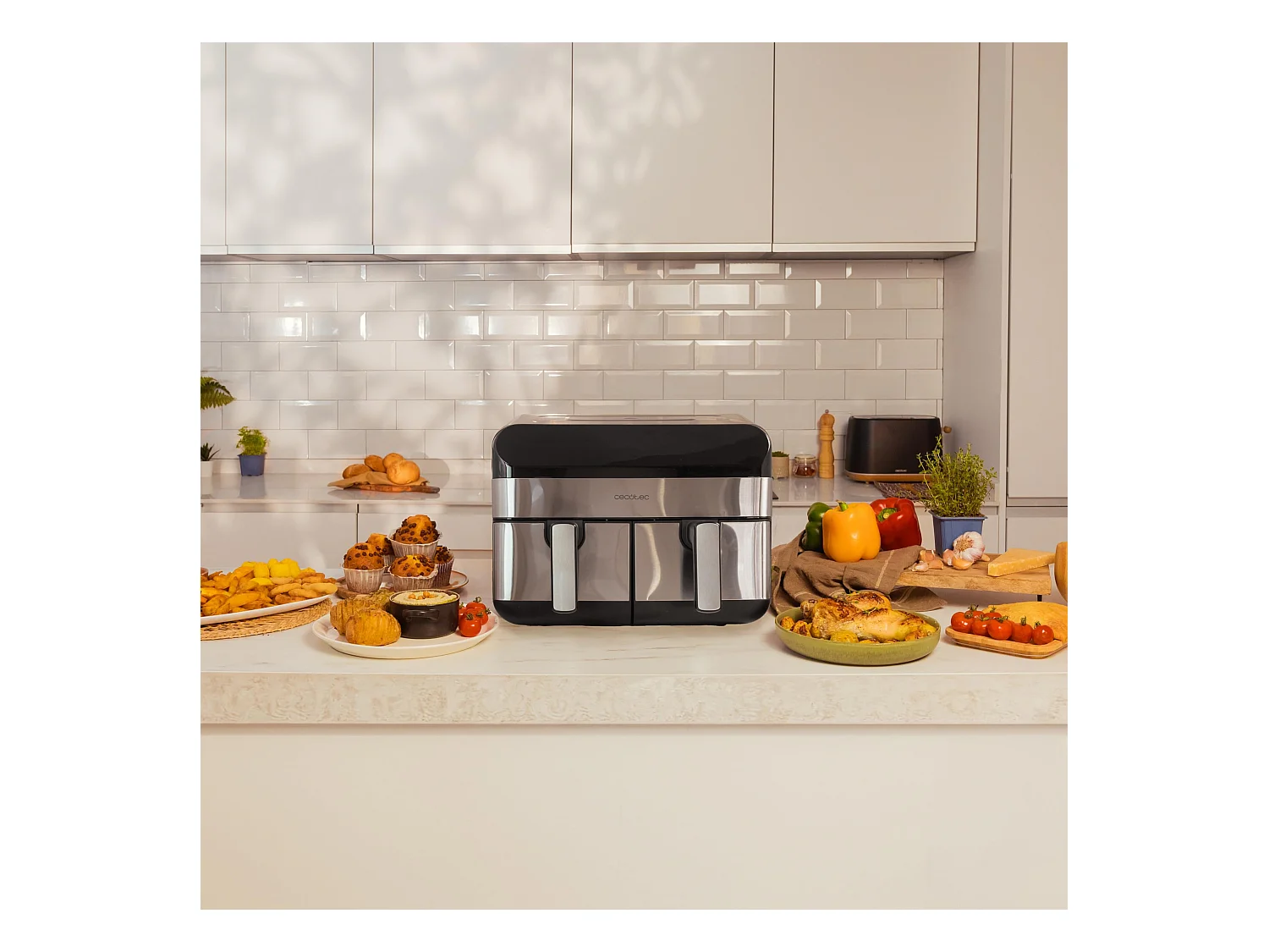 Freidora de aire Cecotec Cecofry Advance 9000 inox 9L 2800W 8 programas negro