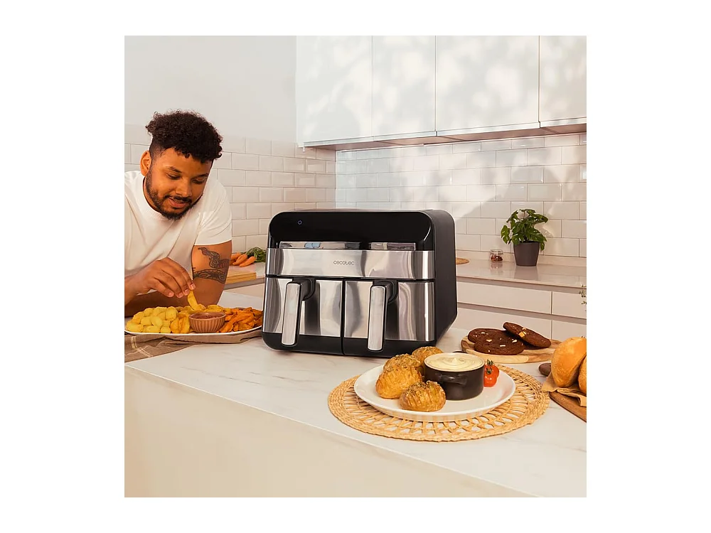 Freidora de aire Cecotec Cecofry Advance 9000 inox 9L 2800W 8 programas negro