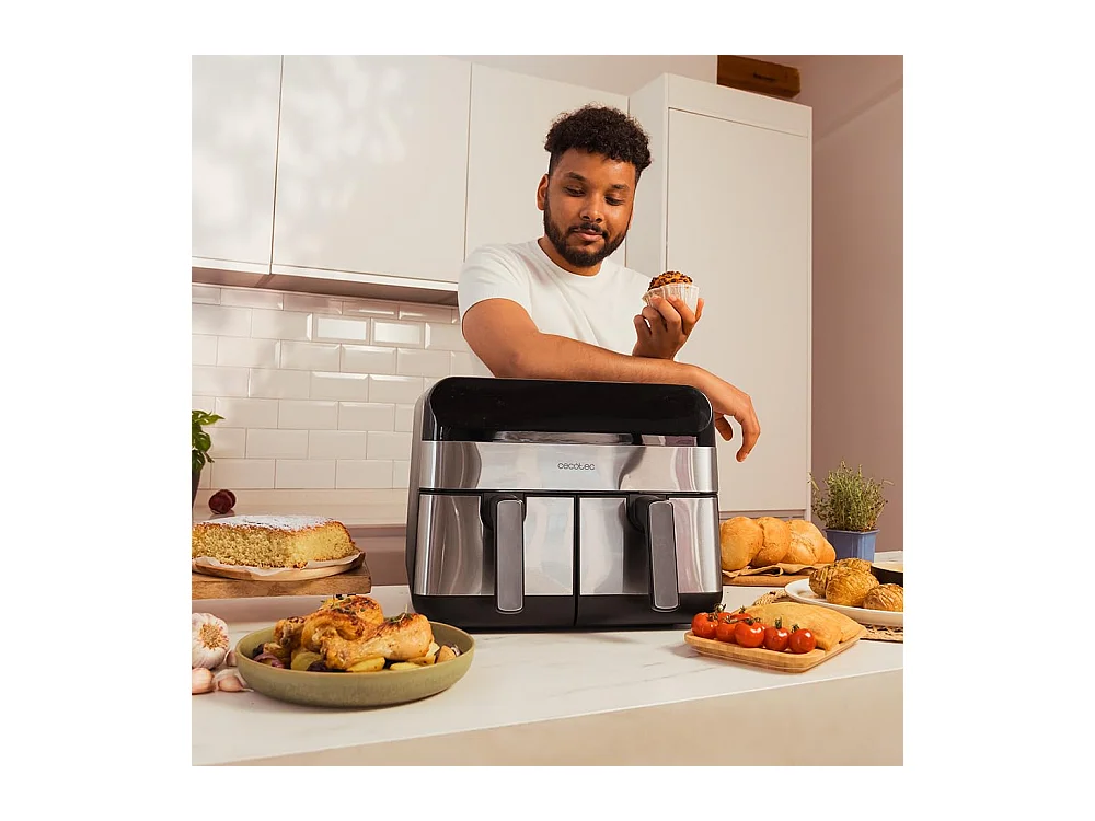 Freidora de aire Cecotec Cecofry Advance 9000 inox 9L 2800W 8 programas negro