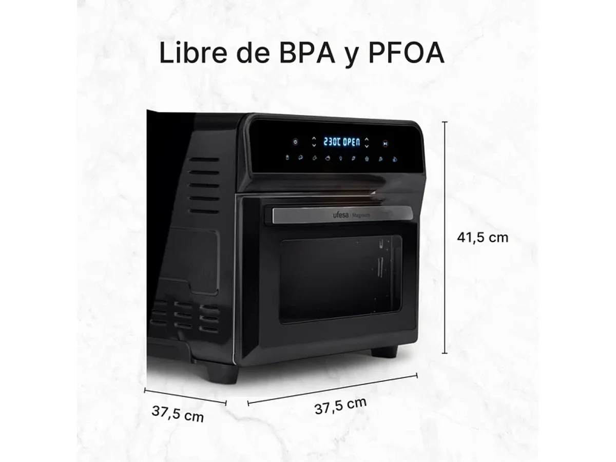 Freidora de aire Ufesa Magnum 1800W 23L digital 8 programas negro