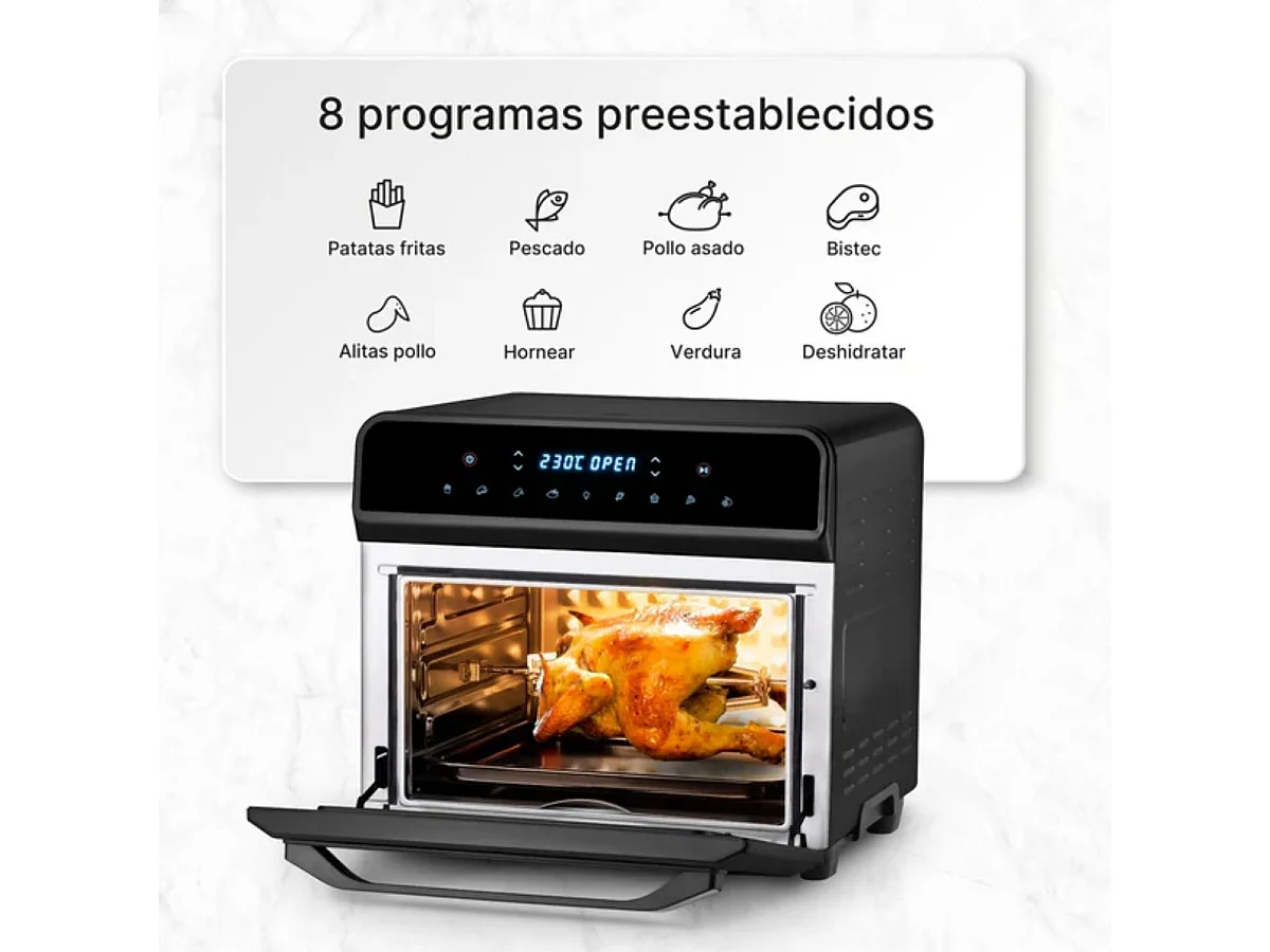 Freidora de aire Ufesa Magnum 1800W 23L digital 8 programas negro