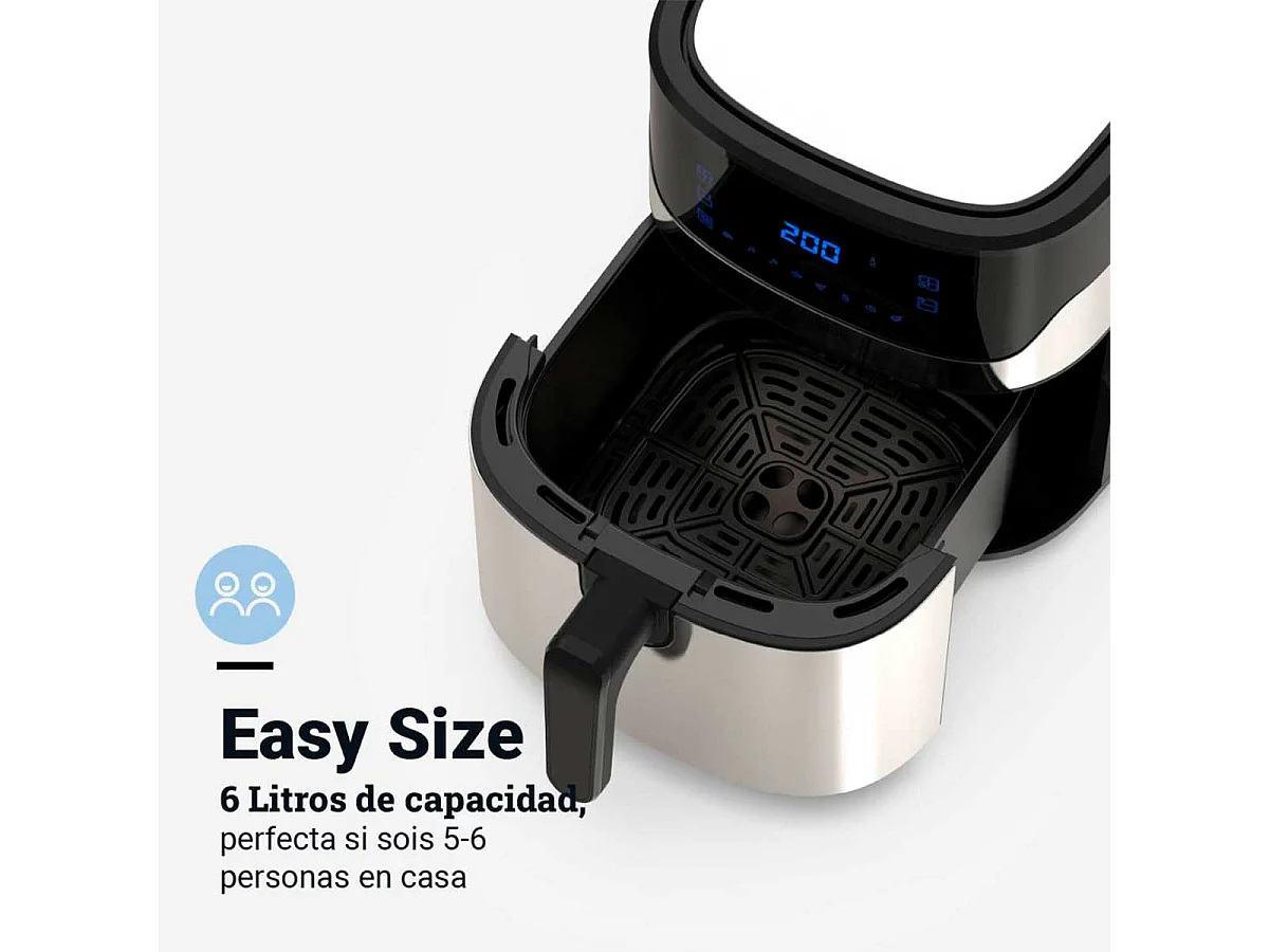 Freidora de aire Air Crispy 6006B Universal Blue 1600W 6,5L con accesorios negro/inox