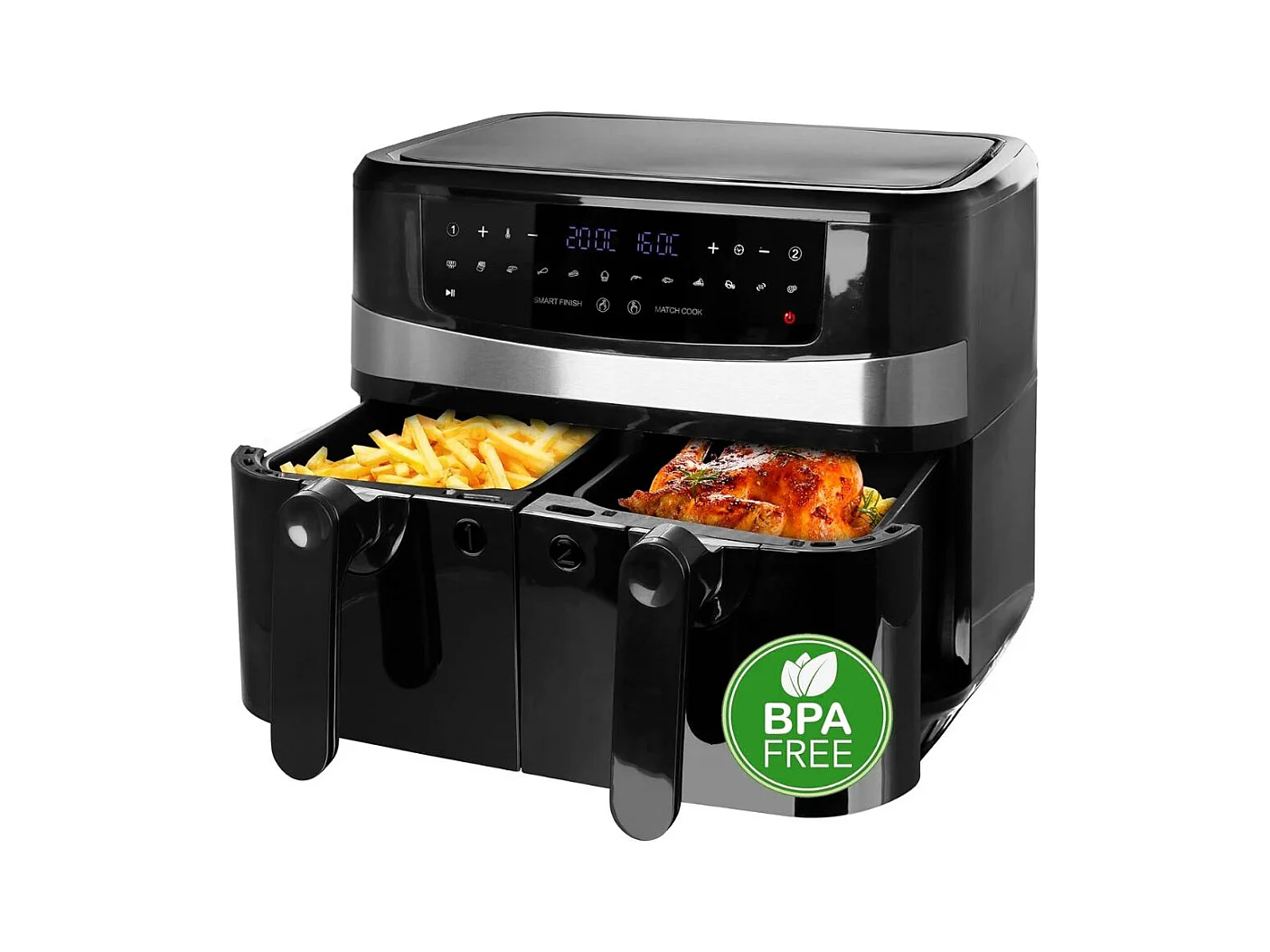 Freidora de aire Emerio AF-126672 2400W 9L 2 bandejas negro