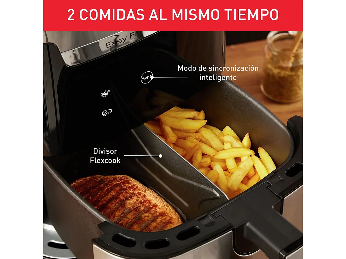 Freidora de aire Moulinex EZ801D10 6,5L 2 bandejas inox