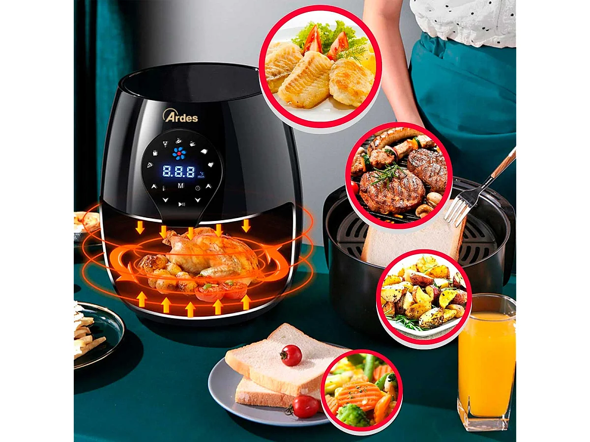Freidora de aire Ardes AR1K33 5L 1450W táctil negro