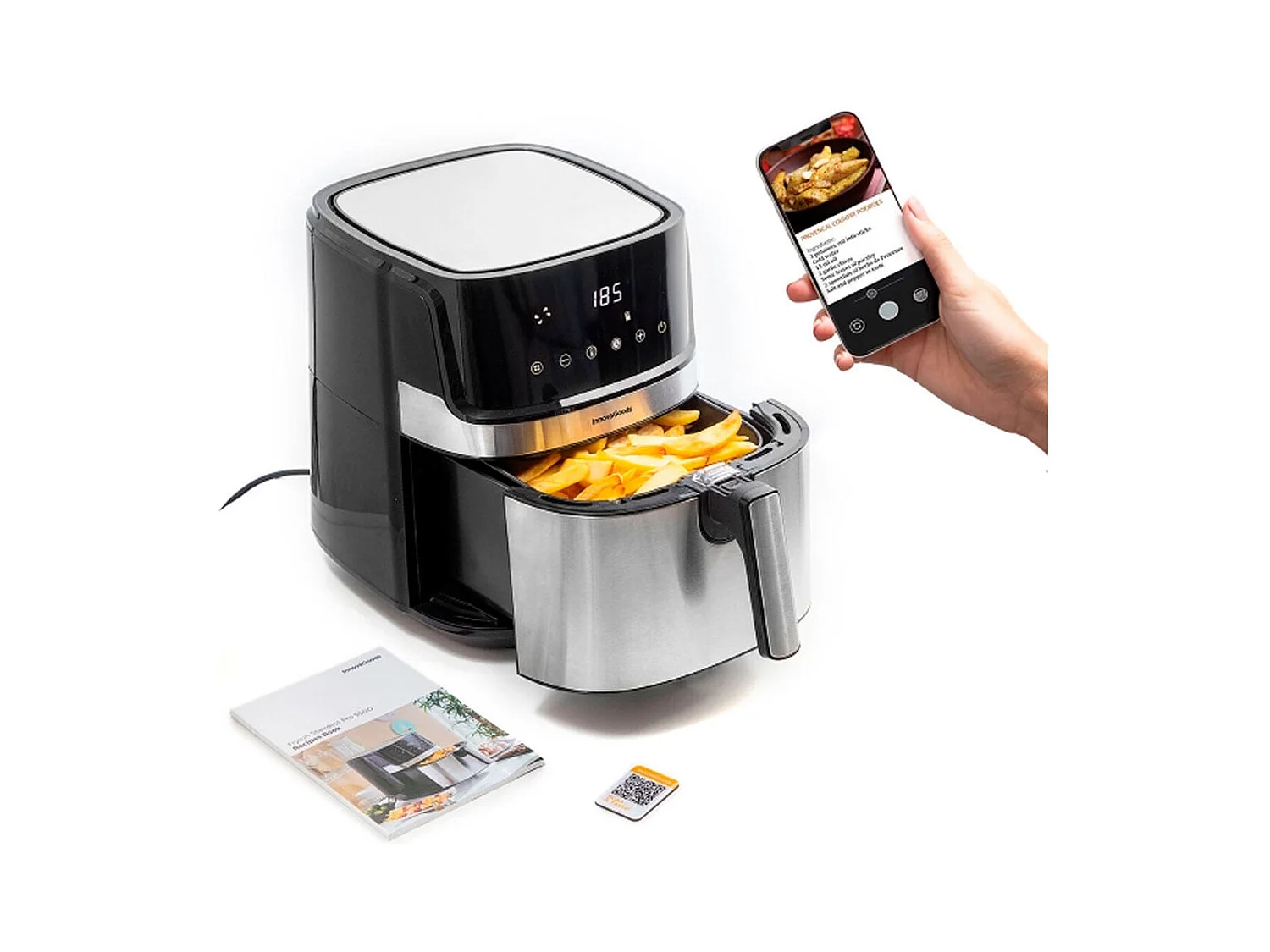 Freidora de aire Fryinn Pro 5500 Innovagoods 1700W 5,5L negro