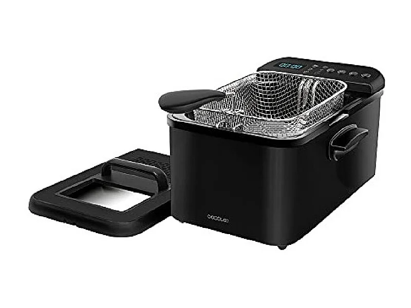 Freidora de Aceite de 4,2 Litros Cleanfry Luxury 4000 Black. 3270 W, Acero Inoxidable Lacado en Negro, 5 Programas Preestablecidos, Filtro OilCleaner