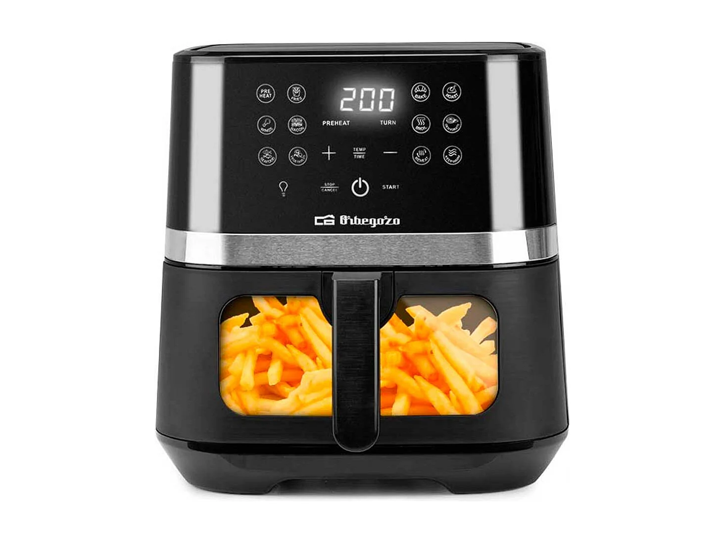 Freidora de aire Orbegozo FDR 68 1800W 6,5L diseño con ventana negro