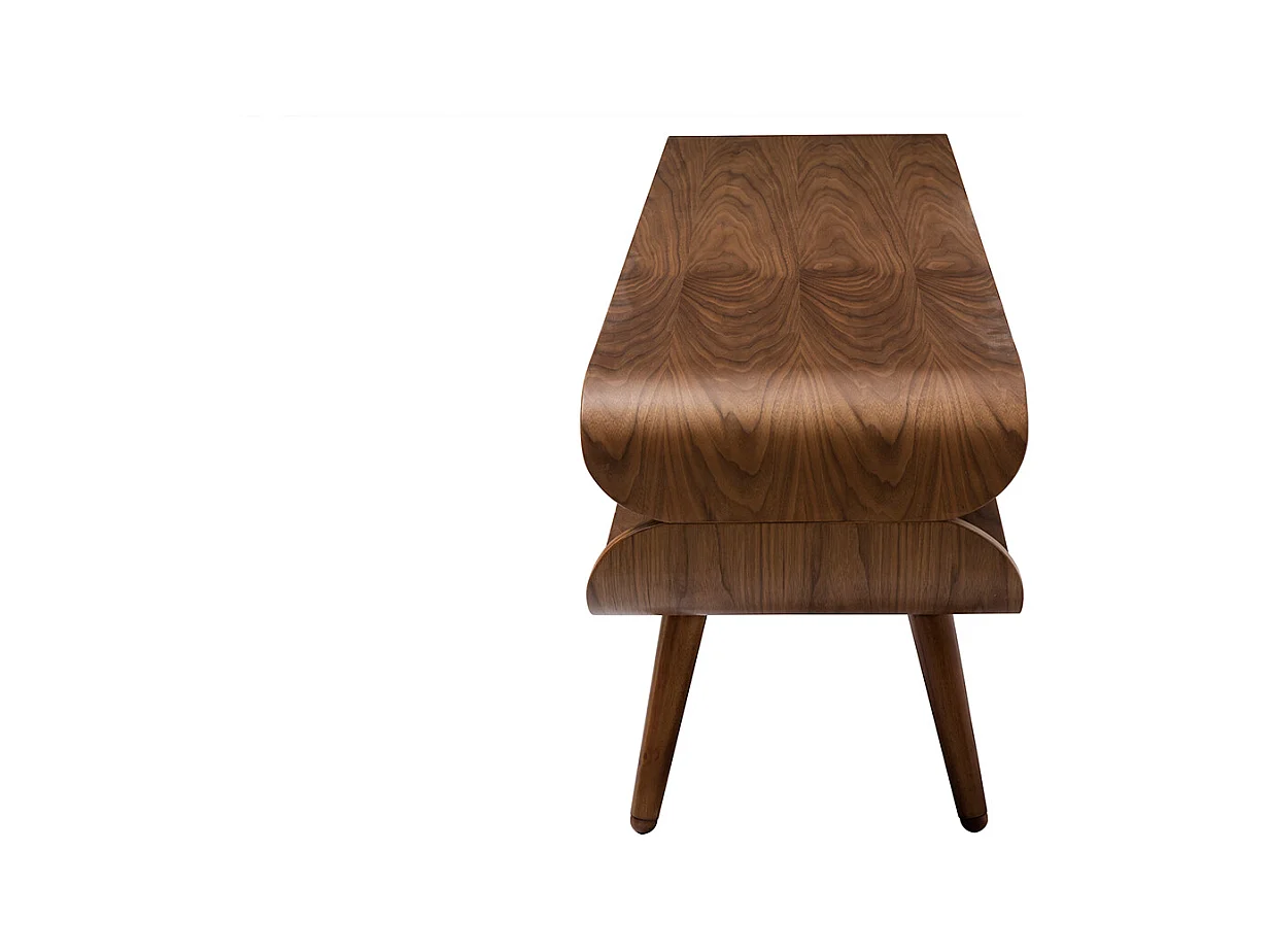 Meuble TV vintage en bois foncé avec rangements L132 cm TAKLA