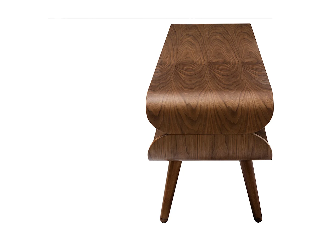 TV-Schrank mit Ablagefächern aus dunklem Holz B 132 cm TAKLA