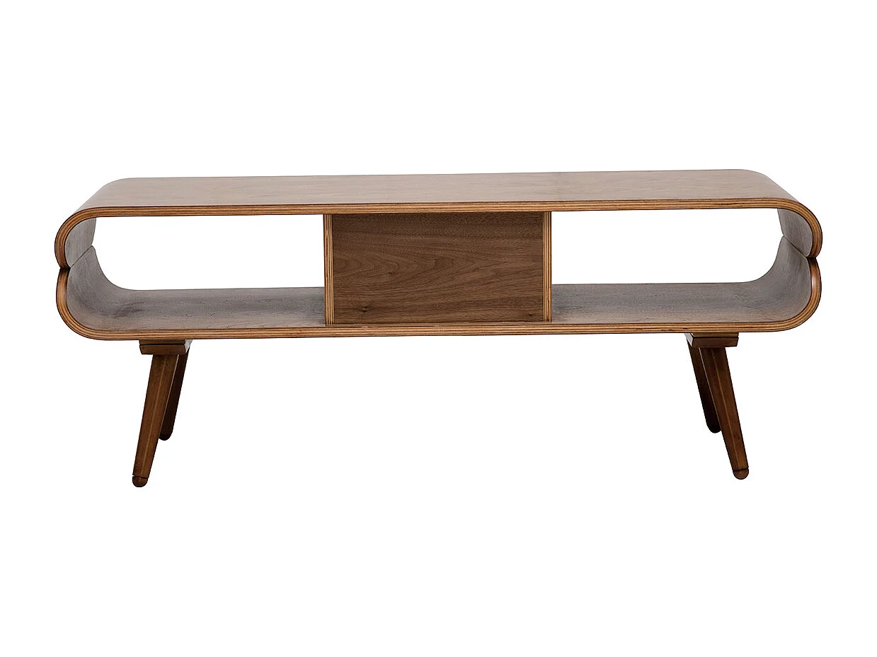 TV-Schrank mit Ablagefächern aus dunklem Holz B 132 cm TAKLA