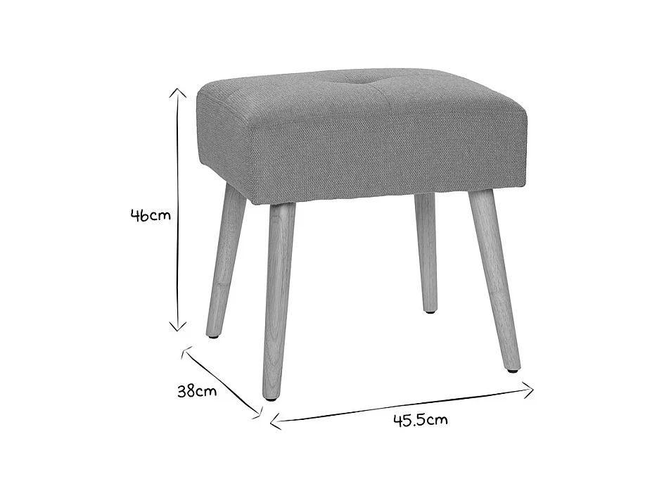 Taburete bajo de terciopelo azul petróleo y madera clara maciza 46 cm GUESTA
