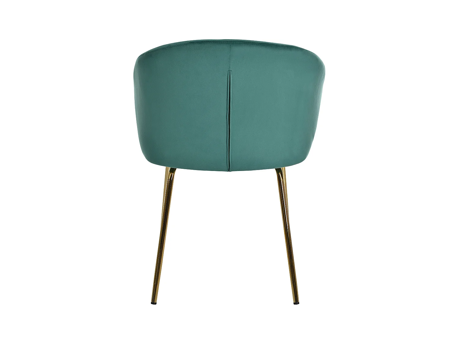 Lot de 2 chaises en velours - pieds en métal doré - Vert