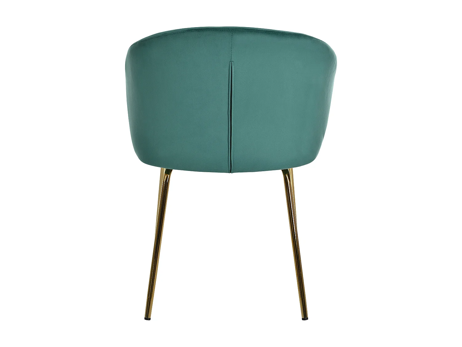 Lot de 6 chaises en velours - pieds en métal doré - Vert