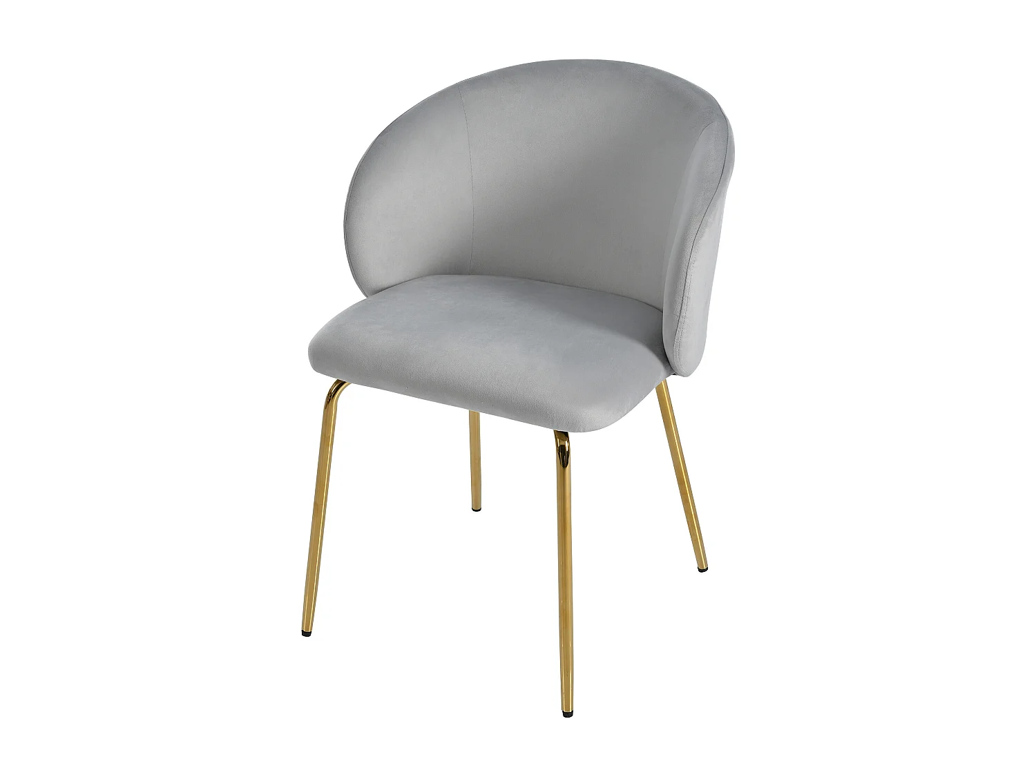 Lotto di 4 sedie in velluto - piedi in metallo dorato - Grigio