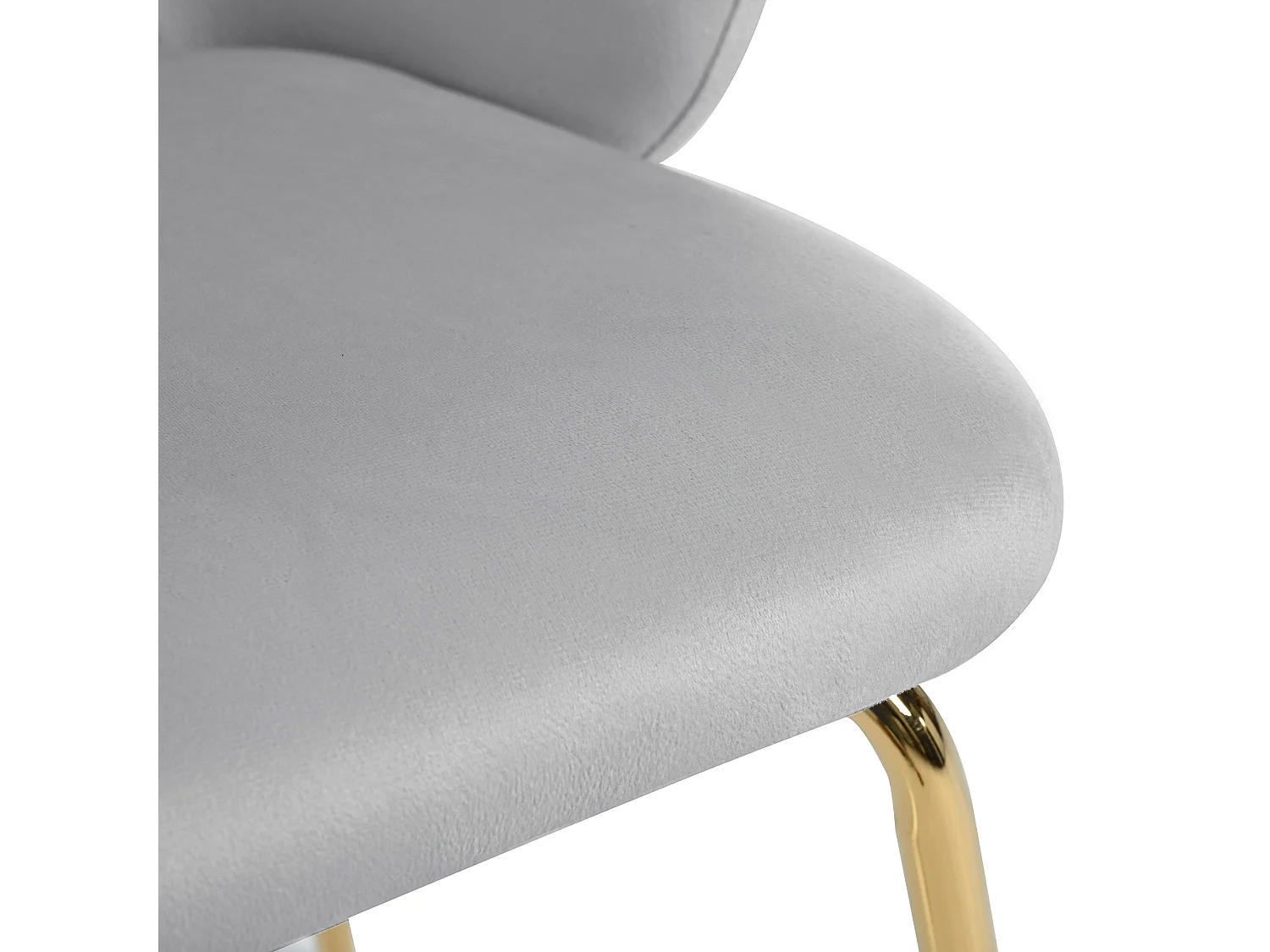 Lotto di 4 sedie in velluto - piedi in metallo dorato - Grigio