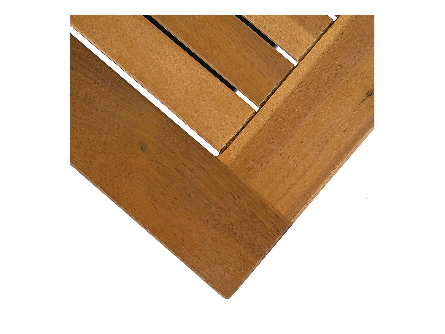 Set da pranzo da giardino per 4 persone, Legno massello di acacia, struttura in ferro zincato, 4 sedie, 1 tavolo, Bianco