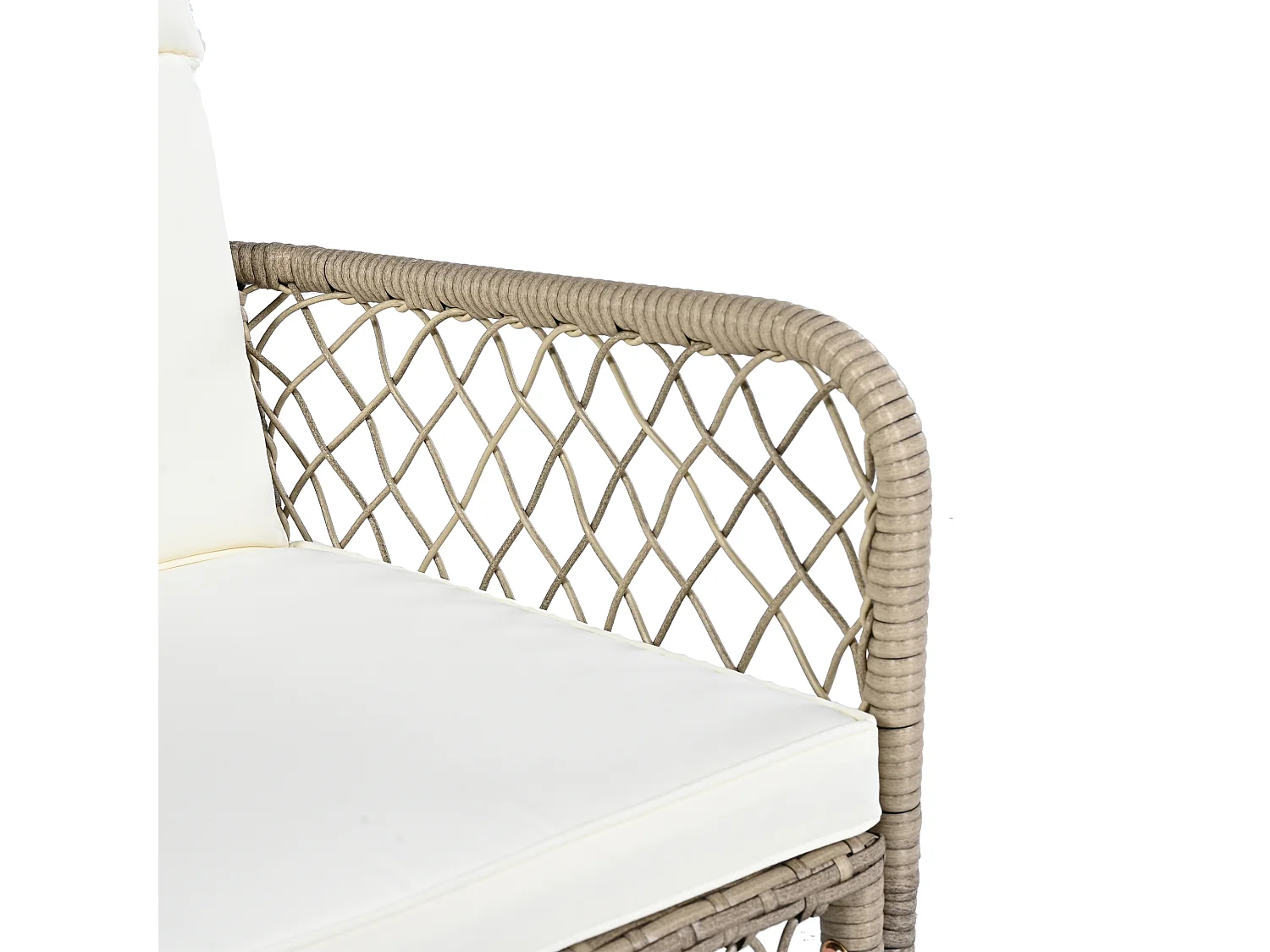 Ensemble de salle à manger de jardin pour 4 personnes, Bois massif d'acacia, structure en fer galvanisé, 4 chaises, 1 table, Blanc