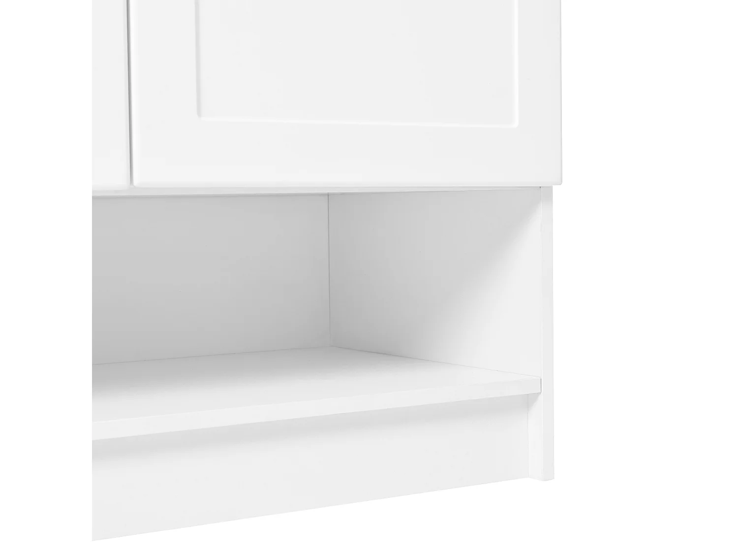 Schuhschrank 73x34x109 cm - mit 2 Türen - mit 2 offenen Regalen - weiß