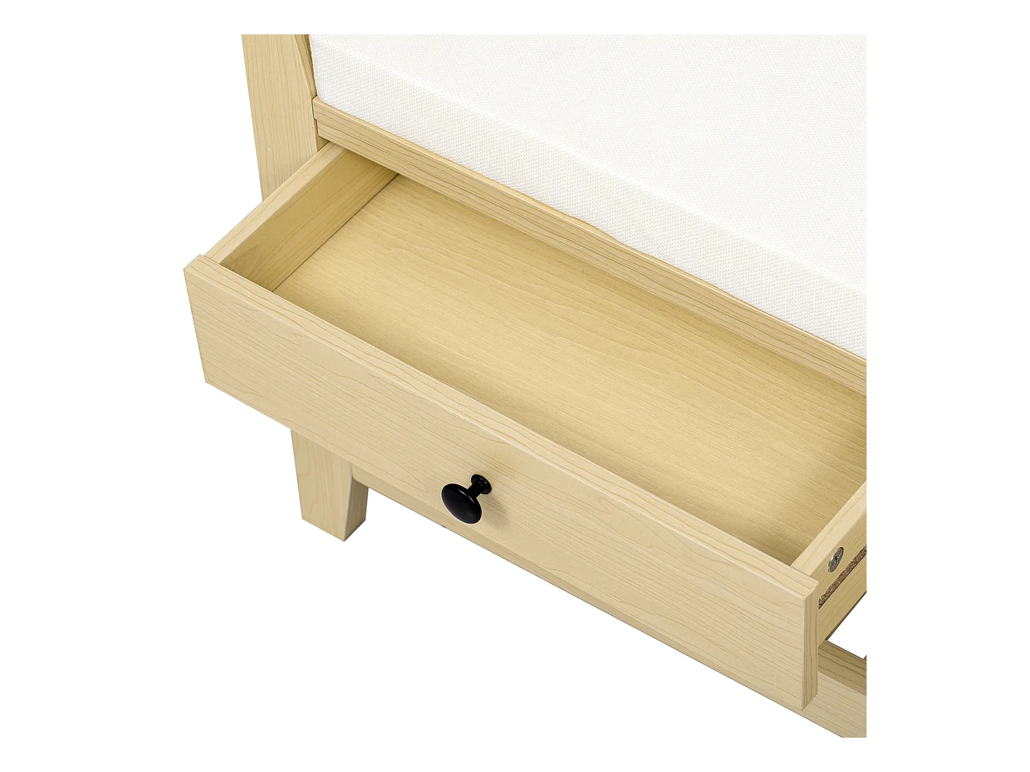 Móvel para sapatos - com assento - com 2 gavetas - com prateleiras abertas - Natural