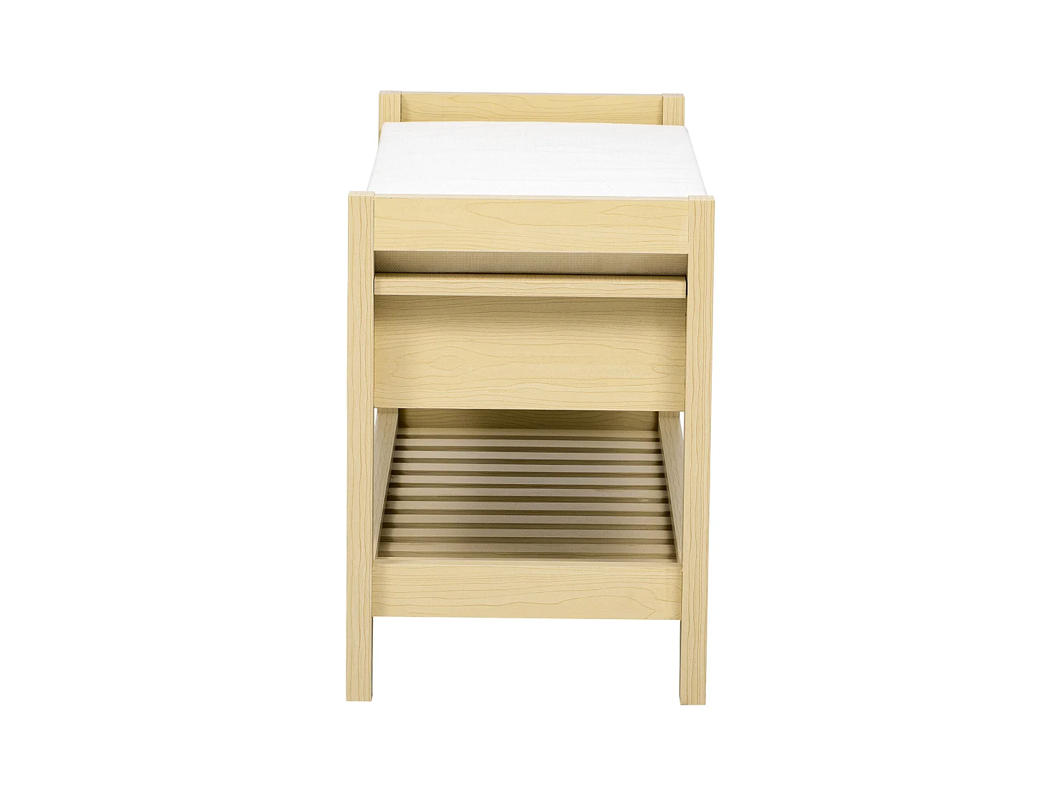 Móvel para sapatos - com assento - com 2 gavetas - com prateleiras abertas - Natural