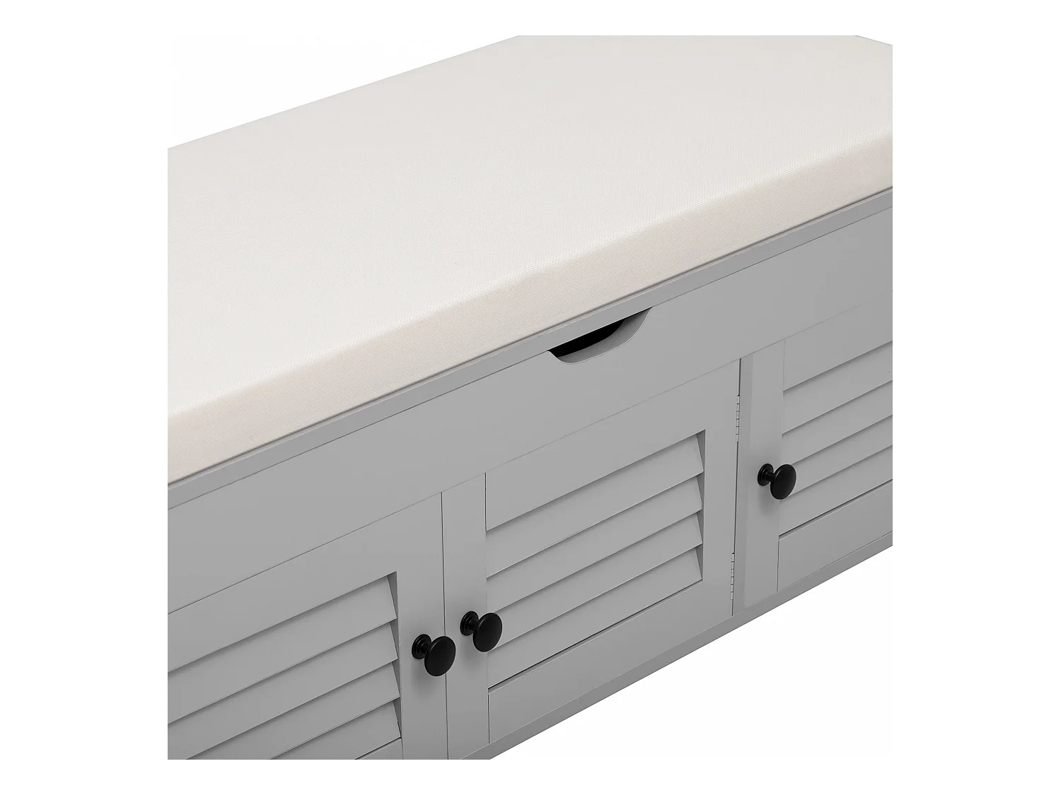 Schoenenkast - met zitplaats - met 3 deuren - met opslagruimte onder de zitplaats - Grijs