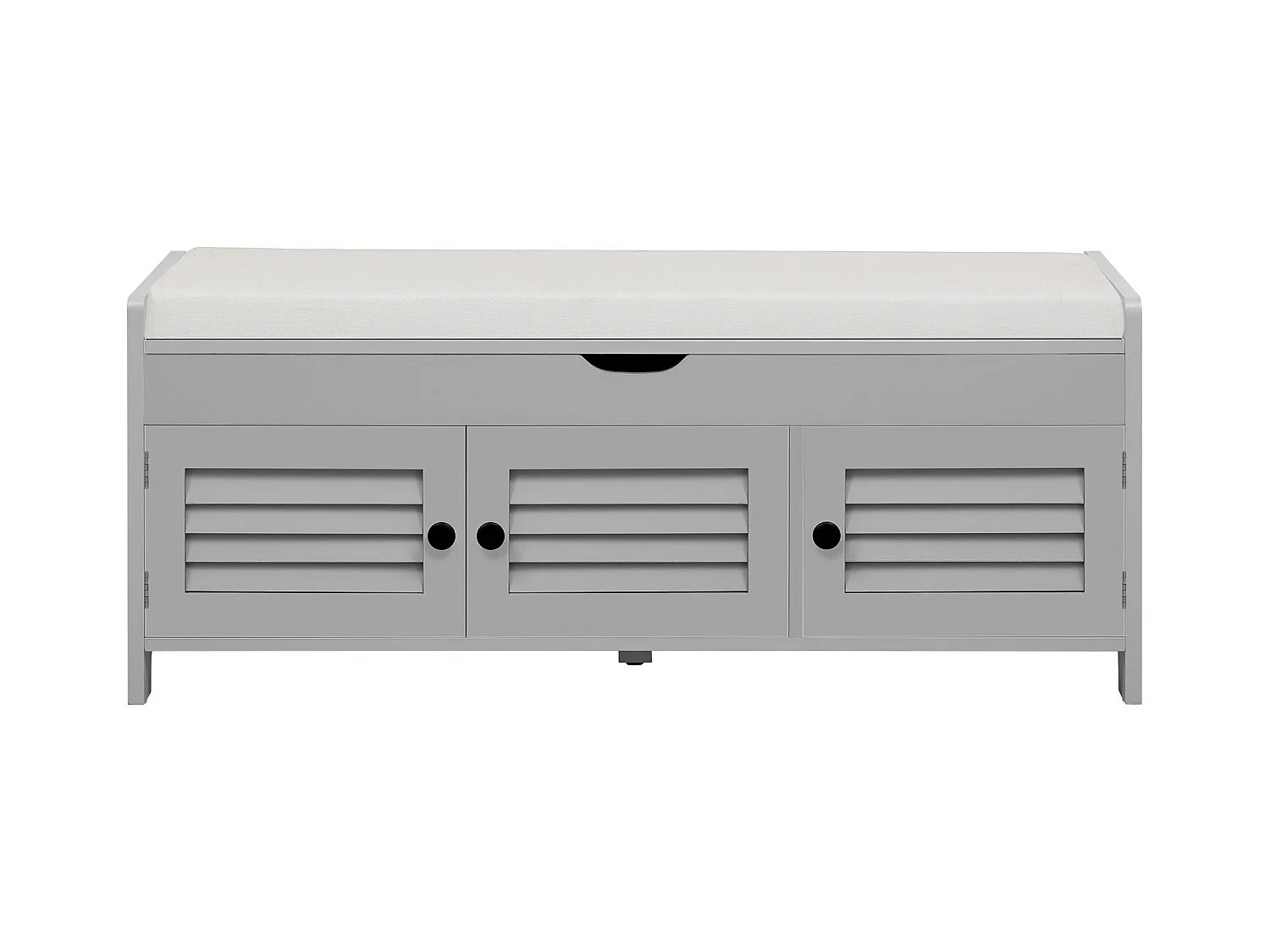 Schoenenkast - met zitplaats - met 3 deuren - met opslagruimte onder de zitplaats - Grijs