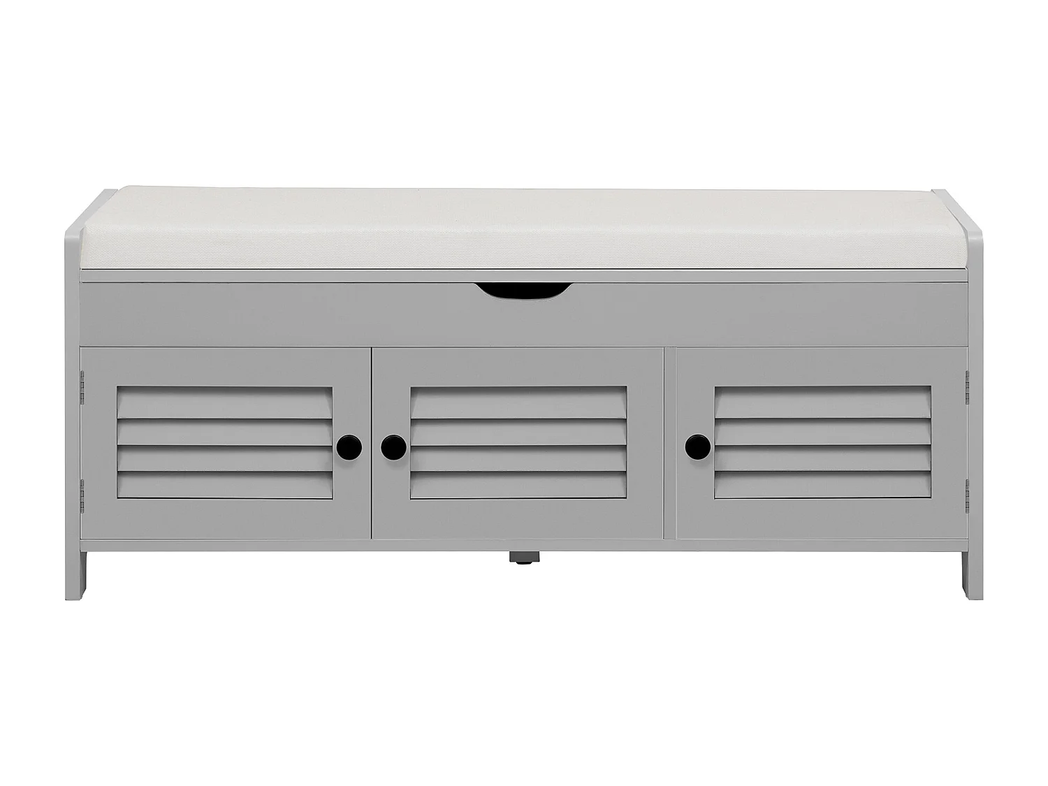 Meuble à chaussures - avec siège - avec 3 portes - avec rangement sous le siège - Gris