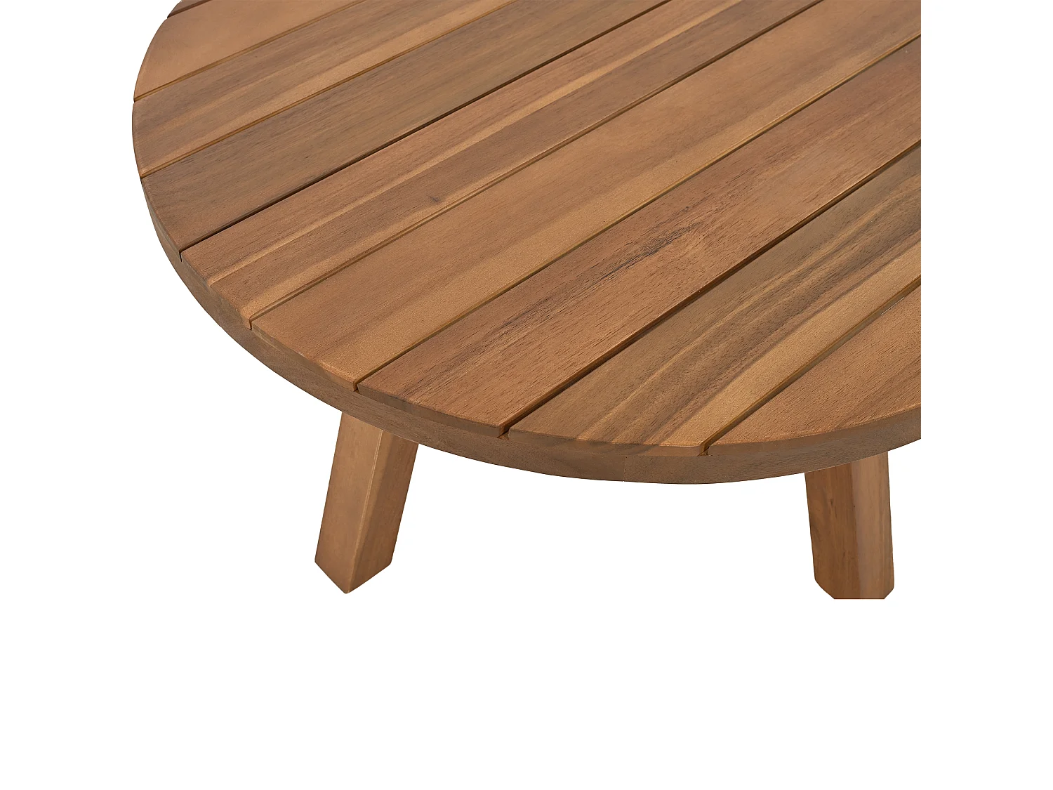 Ensemble de salon de jardin 4 places, canapé d'angle + table basse, structure en acacia, en corde tressée, Beige