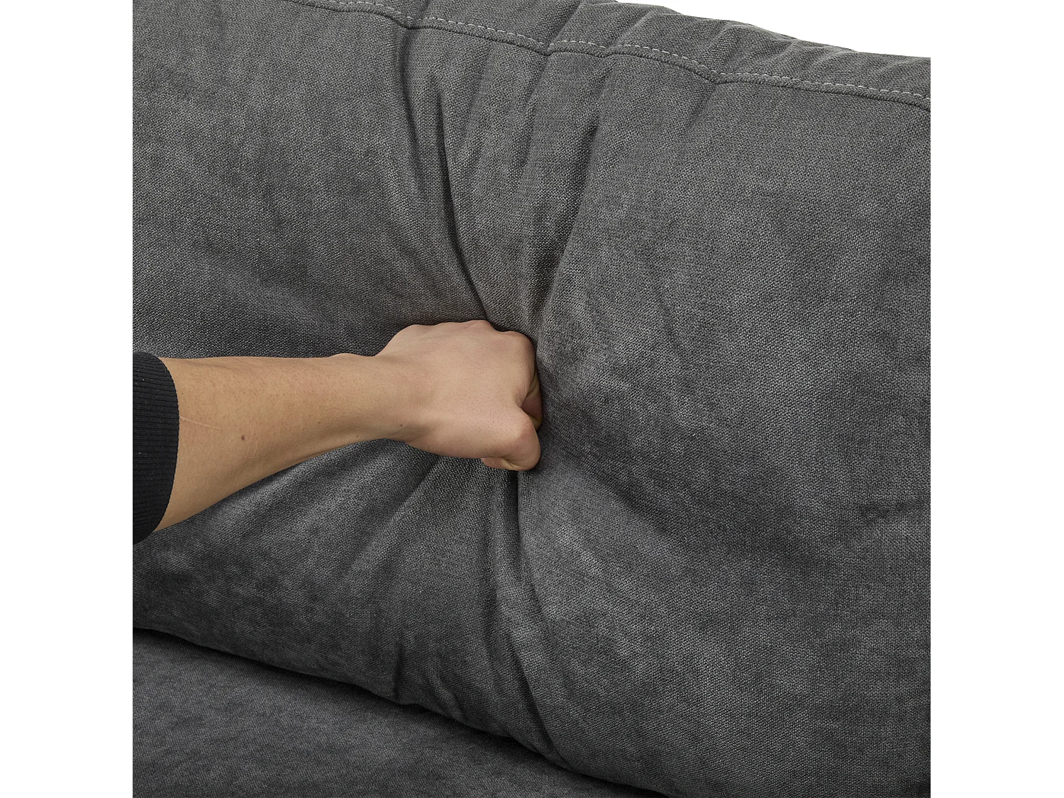 Canapé 215x133x85cm - avec port USB - avec rangement - avec fonction lit - gris