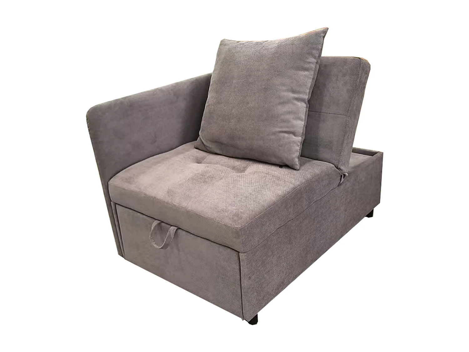 Canapé-lit rembourré 177x68x65cm - Canapé-lit multifonction 3 en 1 - Lin - Dossier réglable - Gris