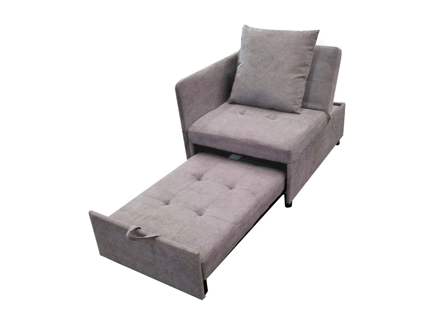 Canapé-lit rembourré 177x68x65cm - Canapé-lit multifonction 3 en 1 - Lin - Dossier réglable - Gris