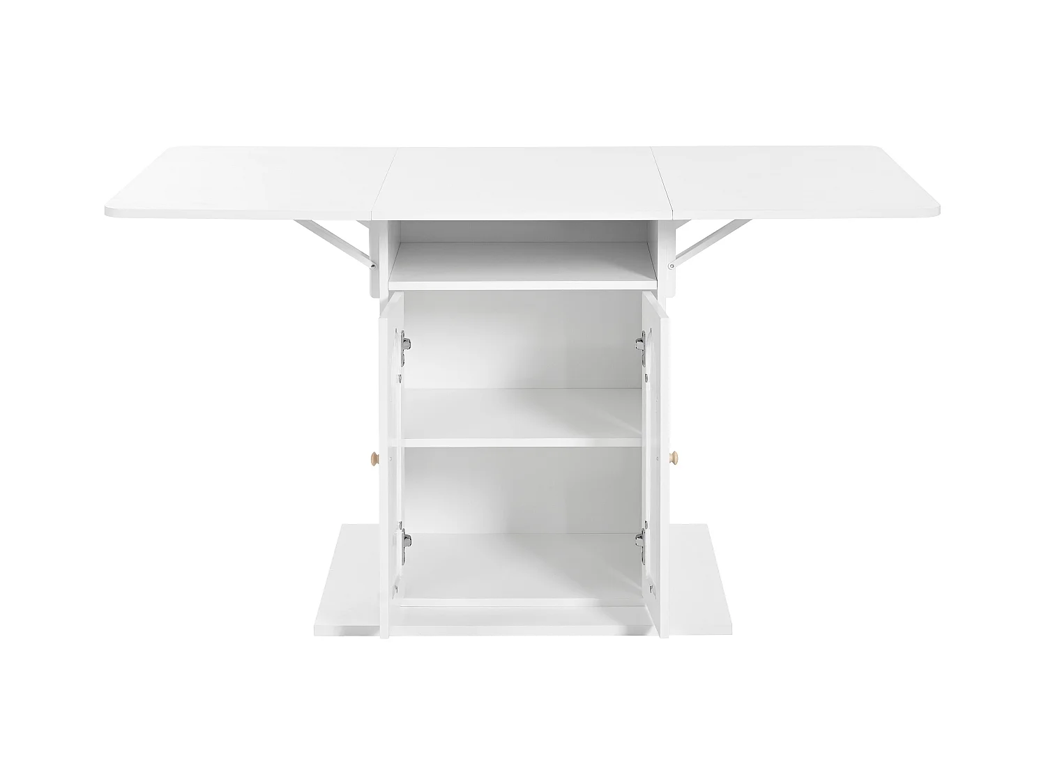 Table à manger escamotable - avec LED - en MDF - avec rangements - Blanc