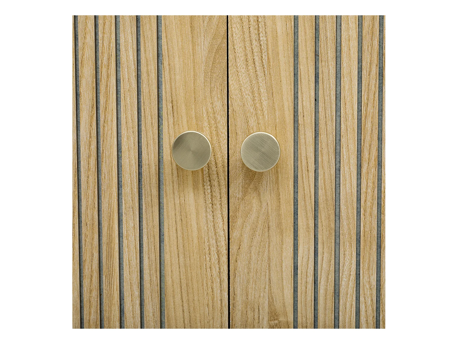 Buffet 138x43x75 cm - con 2 puertas correderas - pies de pino - con estanterías ajustables - claro natura