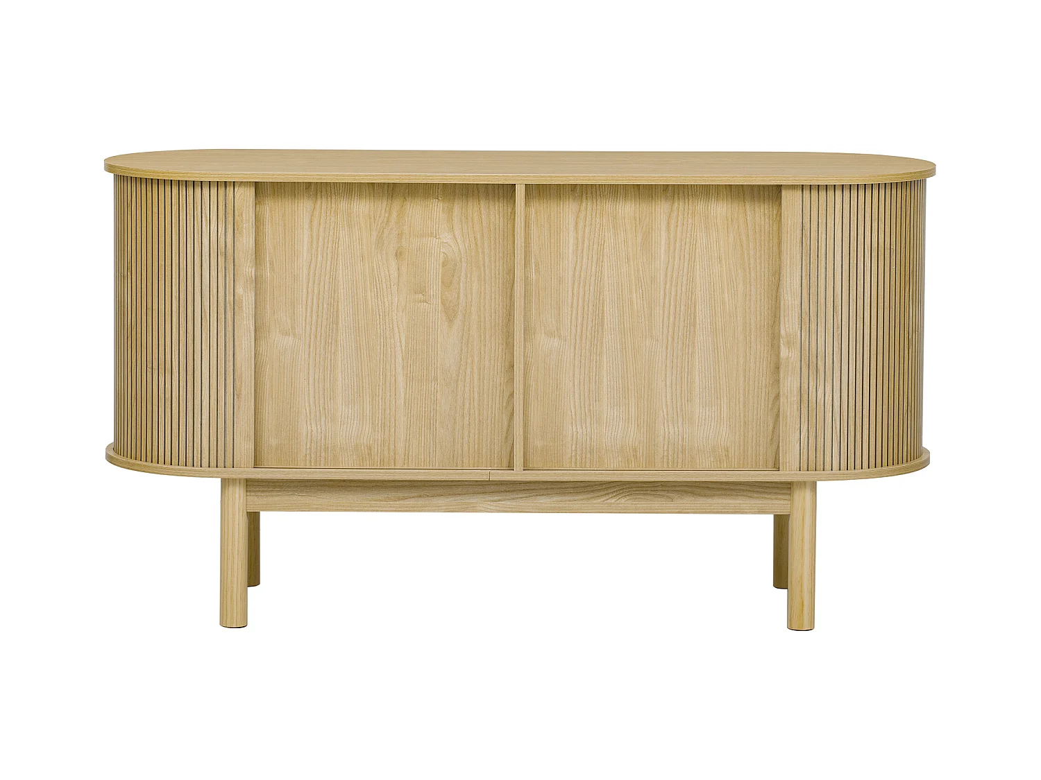 Buffet 138x43x75 cm - con 2 puertas correderas - pies de pino - con estanterías ajustables - claro natura