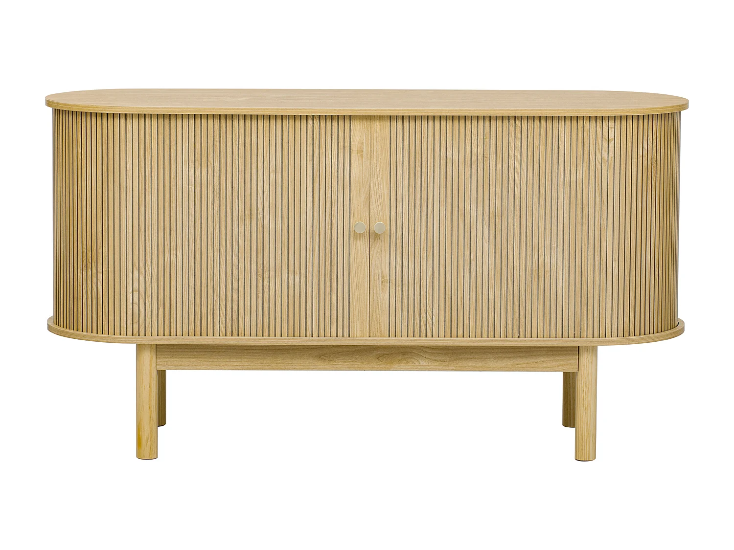 Buffet 138x43x75 cm - com 2 portas deslizantes - pés de pinho - com prateleiras ajustáveis - claro natural