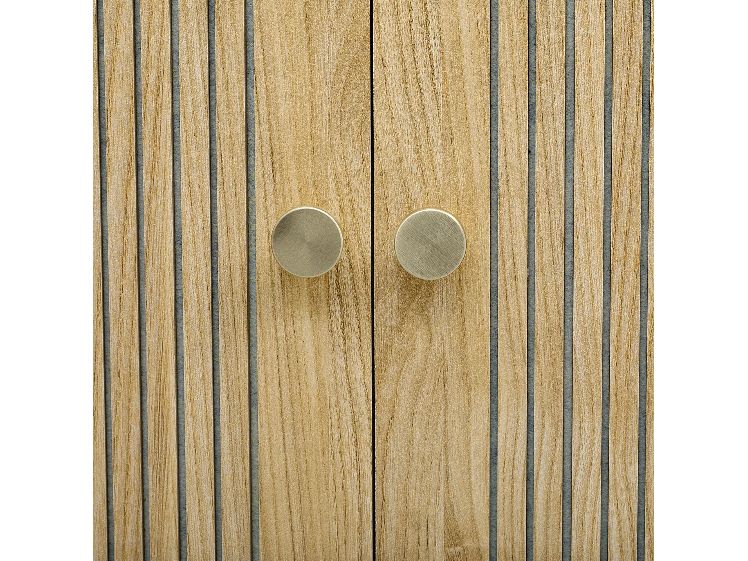 Buffet 138x43x75 cm - com 2 portas deslizantes - pés de pinho - com prateleiras ajustáveis - claro natural