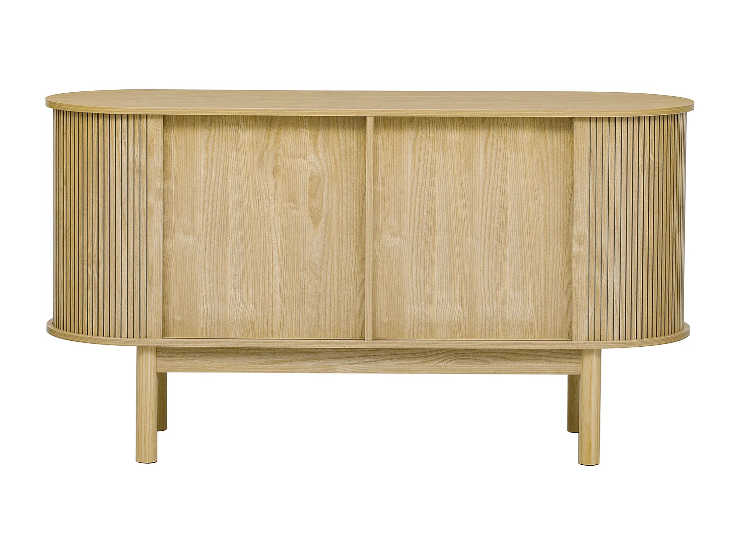 Buffet 138x43x75 cm - com 2 portas deslizantes - pés de pinho - com prateleiras ajustáveis - claro natural