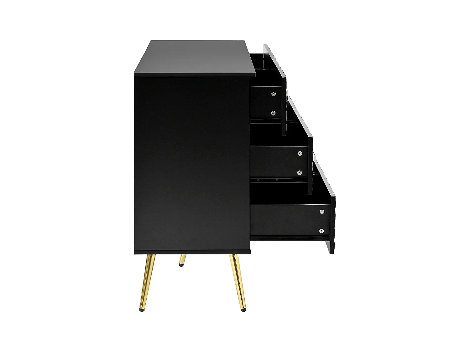 Buffet moderne 120x40x80 cm - avec 6 tiroirs - aggloméré - noir