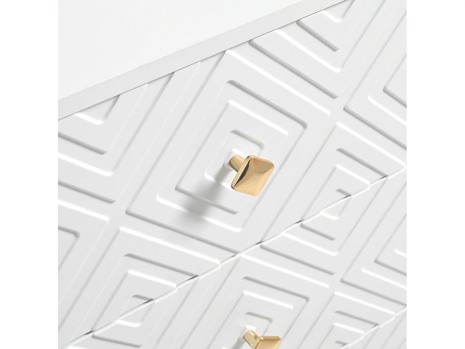 Buffet moderne 120x40x80 cm - avec 6 tiroirs - aggloméré - blanc