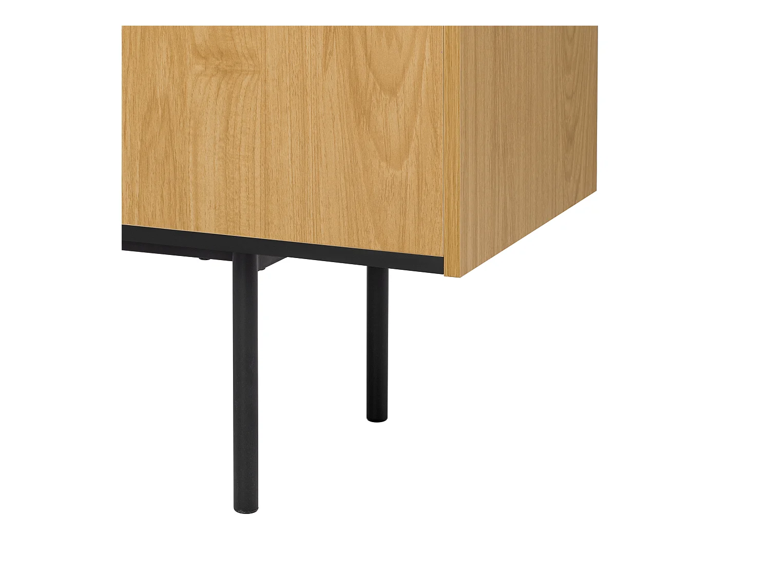 Moderne buffet 130x40x80,5 cm - met 2 lades - met 2 deuren - verstelbare planken - natuurlijk + zwart