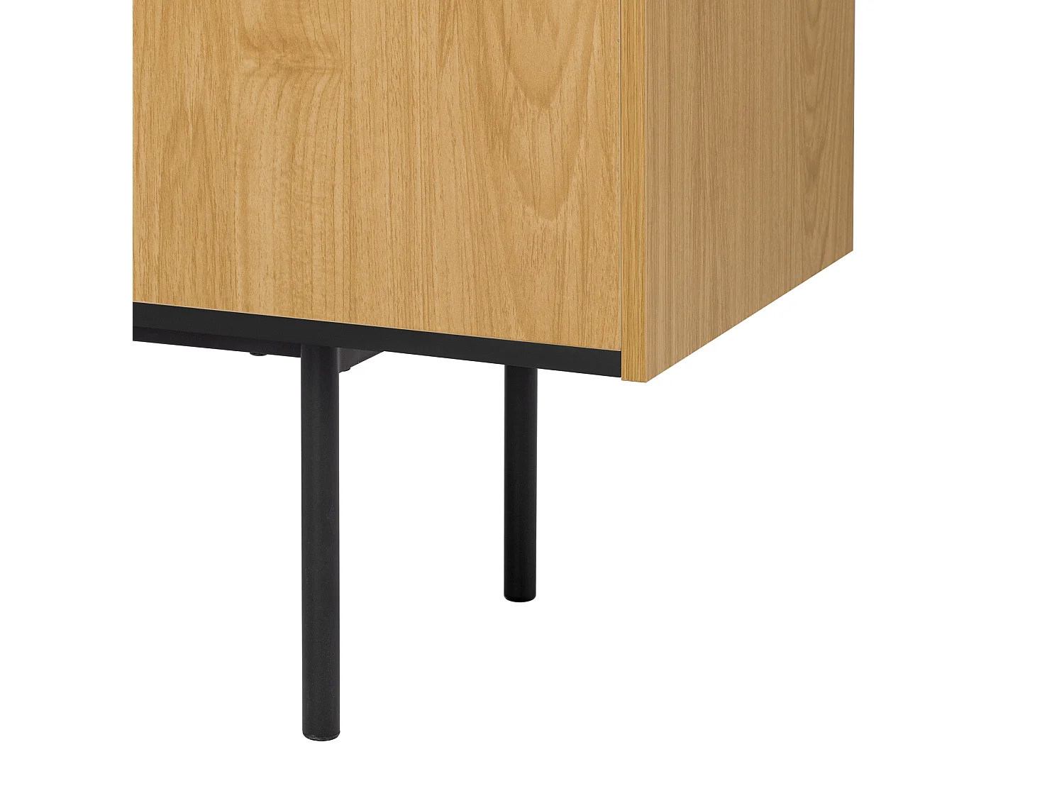 Modernes Buffet 130x40x80,5 cm - mit 2 Schubladen - mit 2 Türen - verstellbare Regale - natürlich + schwarz